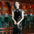 Elegant Retro Chinese Style Velvet Floral Daily Modified Qipao Cheongsam