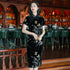 Elegant Retro Chinese Style Velvet Floral Daily Modified Qipao Cheongsam