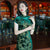 Elegant Retro Chinese Style Velvet Floral Daily Modified Qipao Cheongsam