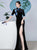 Luxury Velvet Cheongsam Qipao Dress Long Fitted Mermaid Evening Gown