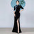 Luxury Velvet Cheongsam Qipao Dress Long Fitted Mermaid Evening Gown