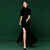 Luxury Velvet Cheongsam Qipao Dress Long Fitted Mermaid Evening Gown