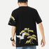 Camiseta unisex de manga corta 100% algodón con bordado de pino y grulla