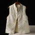 Traditional Chinese Stand Collar Vintage Vest Brocade Jacquard Waistcoat for Young Women