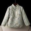 Autumn Winter Quilted Thickened Vintage Mandarin Collar Cotton Jacket for Women