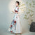 Half Sleeves Cheongsam Top Vietnamese Ao Dai Dress Floral Dress includes Loose Pants