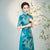 Half Sleeves Cheongsam Top Vietnamese Ao Dai Dress Floral Dress includes Loose Pants