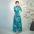 Half Sleeves Cheongsam Top Vietnamese Ao Dai Dress Floral Dress includes Loose Pants