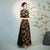 Half Sleeves Cheongsam Top Vietnamese Ao Dai Dress Floral Dress includes Loose Pants