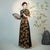 Half Sleeves Cheongsam Top Vietnamese Ao Dai Dress Floral Dress includes Loose Pants