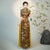 Half Sleeves Cheongsam Top Vietnamese Ao Dai Dress includes Loose Pants