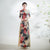 Half Sleeves Cheongsam Top Vietnamese Ao Dai Dress Floral Dress includes Loose Pants