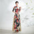 Half Sleeves Cheongsam Top Vietnamese Ao Dai Dress Floral Dress includes Loose Pants