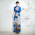 Half Sleeves Cheongsam Top Vietnamese Ao Dai Dress includes Loose Pants