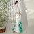 Half Sleeves Cheongsam Top Vietnamese Ao Dai Dress Floral Dress includes Loose Pants