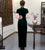 Elegant Velvet Floral Embroidery Cheongsam Dress Short Sleeve Plus Size