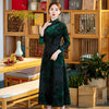 Slim-Fit Long Sleeve Ao Dai Qipao Dress – Non-Slit Style for Autumn Winter