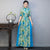 Elegant Half-Sleeve Floral Ao Dai Dress with Loose Pants