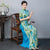 Elegant Half-Sleeve Floral Ao Dai Dress with Loose Pants