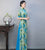 Elegant Half-Sleeve Floral Ao Dai Dress with Loose Pants