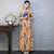 Elegant Half-Sleeve Floral Ao Dai Dress with Loose Pants