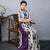 Elegant Half-Sleeve Floral Ao Dai Dress with Loose Pants