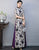 Elegant Half-Sleeve Floral Ao Dai Dress with Loose Pants