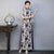 Elegant Half-Sleeve Floral Ao Dai Dress with Loose Pants