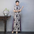 Elegant Half-Sleeve Floral Ao Dai Dress with Loose Pants