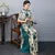 Elegant Half-Sleeve Floral Ao Dai Dress with Loose Pants