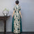 Elegant Half-Sleeve Floral Ao Dai Dress with Loose Pants