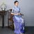 Elegant Half-Sleeve Floral Ao Dai Dress with Loose Pants