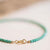 Natural 2 mm Unprocessed Turquoise Bracelet for Women 14K Gold Accents