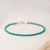 Natural 2 mm Unprocessed Turquoise Bracelet for Women 14K Gold Accents