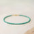 Natural 2 mm Unprocessed Turquoise Bracelet for Women 14K Gold Accents