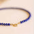 Natural 2.5 mm Unprocessed Lapis Lazuli Bracelet for Women 14K Gold Accents