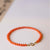 Natural 2 mm Unprocessed Red Agate Bracelet for Women 14K Gold Accents