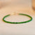 Natural 2.5 mm Unprocessed Green Chalcedony Bracelet for Women 14K Gold Accents