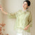 Traditional Chinese Embroidered Blouse Tea Ceremony Zen Top