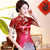 Chemise chinoise en brocart fleuri à col mao