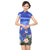 Flügelärmeln knielanges traditionelles chinesisches Cheongsam-Kleid mit Blumenmuster