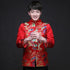 Chinesischer Bräutigam Anzug aus Satin mit Drachenmuster und Riemenknöpfen