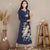 Chinesisches Kleid mit Pfau und Blumenstickerei mit langen Ärmeln in Teelänge