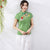 Mandarin Kragen Blumenstickerei Cheongsam Top Traditionelle Chinesische Bluse