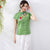 Blusa china tradicional con cuello mandarín bordado floral cheongsam superior