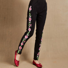 Buy Embroidered Legging with Floral Embroidery Online in India at