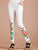Leggings ajustados de talla grande con bordado floral de estilo chino para mujer
