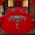 Tang Dynasty Verheißungsvolles Muster 4-teiliges chinesisches Bettwäsche-Set