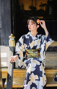 Albornoz estilo kimono japon s para ni a con estampado floral para