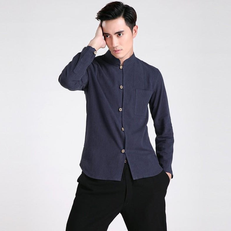 Long Sleeve Linen Traditional Chinese Kung Fu Shirt – IDREAMMART